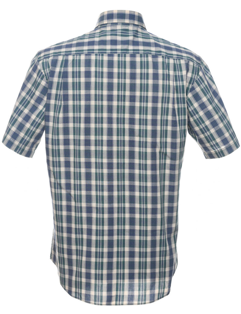 DKNY Checked Navy Short Sleeve Shirt - M