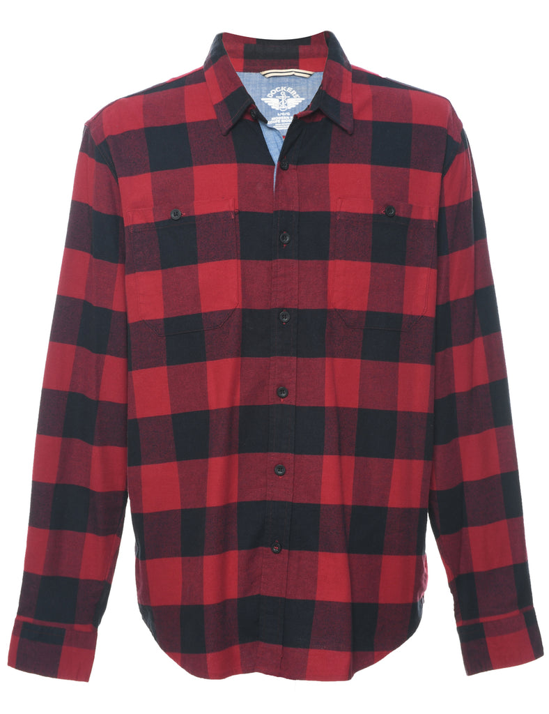 Dockers Red & Black Checked Shirt - L