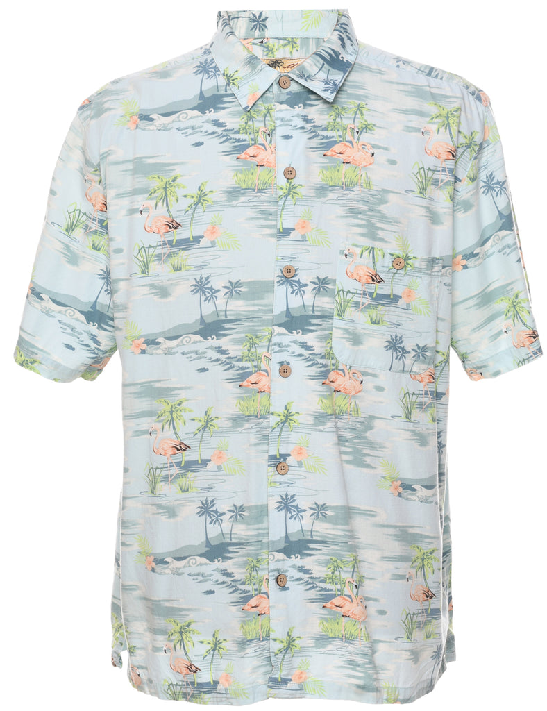 Duck Print Multi-colour Hawaiian Shirt - XL