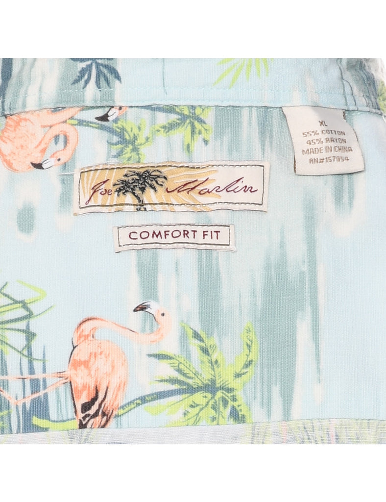 Duck Print Multi-colour Hawaiian Shirt - XL