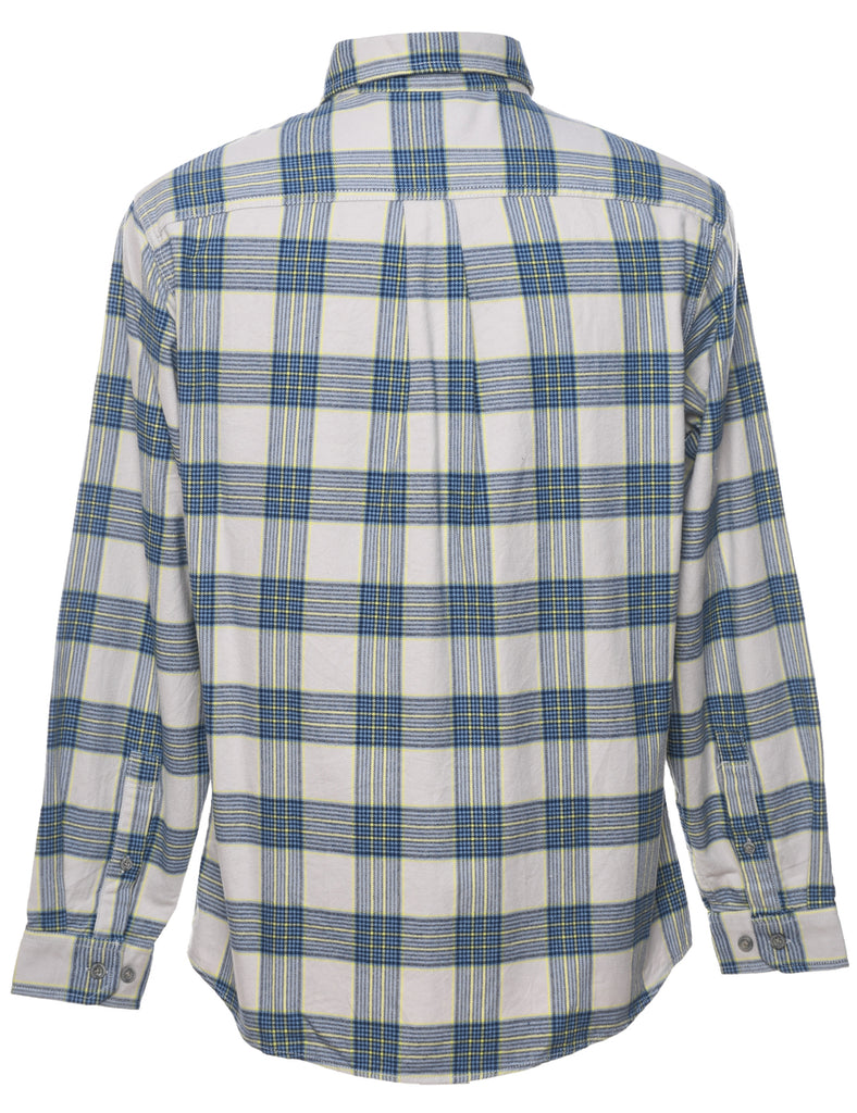 Eddie Bauer Blue & Off-White Checked Shirt - M