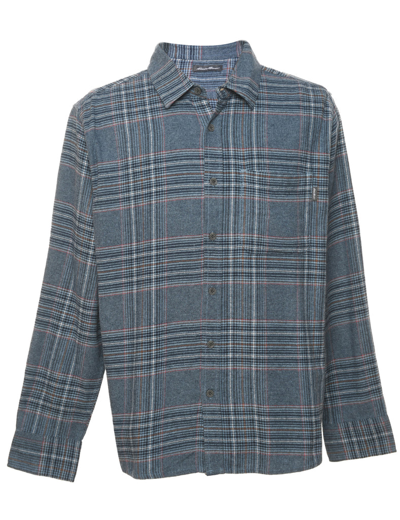 Eddie Bauer Checked Blue Shirt - L