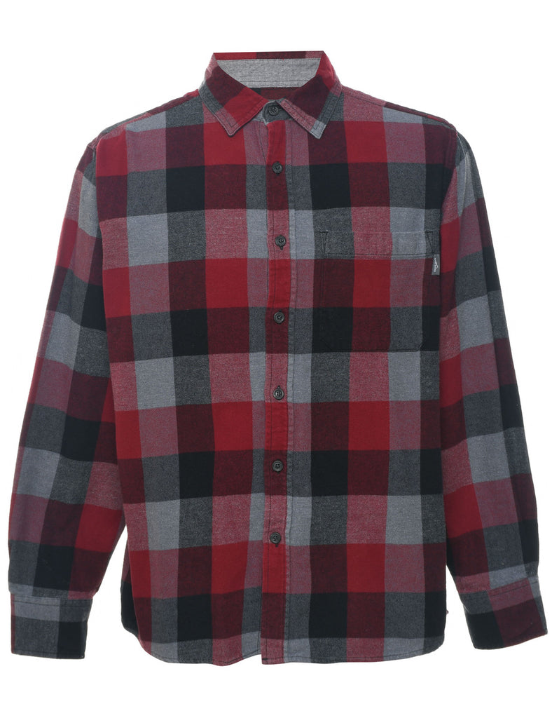 Eddie Bauer Red & Grey Flannel Checked Shirt - L
