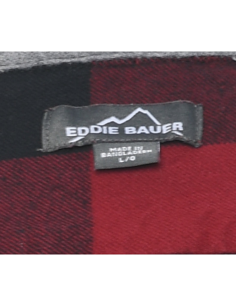 Eddie Bauer Red & Grey Flannel Checked Shirt - L
