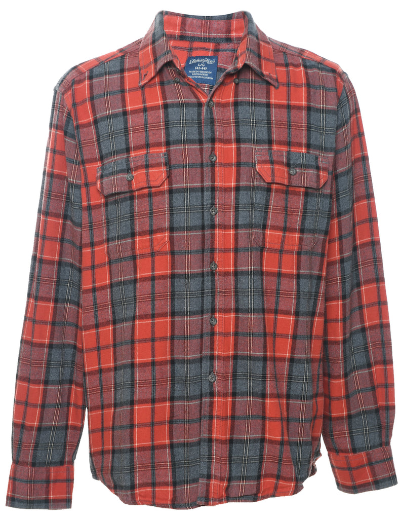 Faded Glory Checked Grey & Maroon Shirt - L