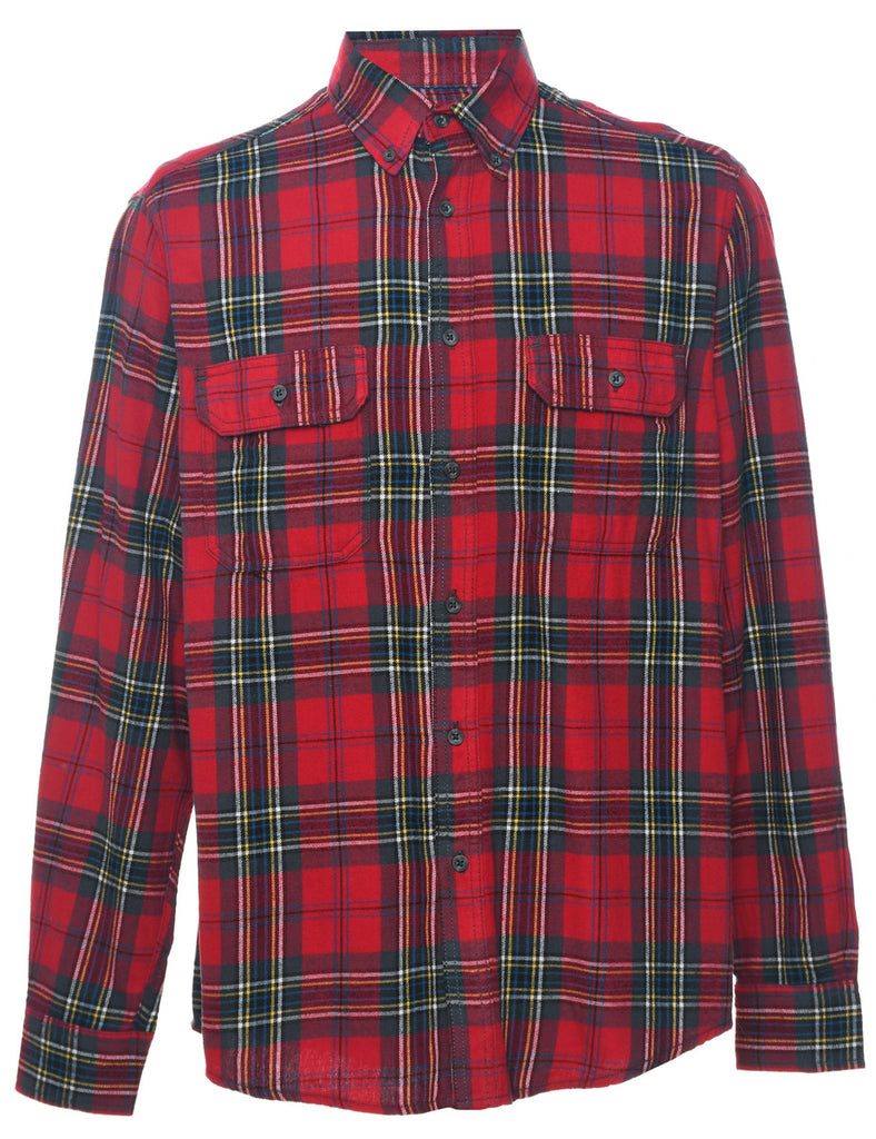 Faded Glory Checked Red Flannel Shirt - M