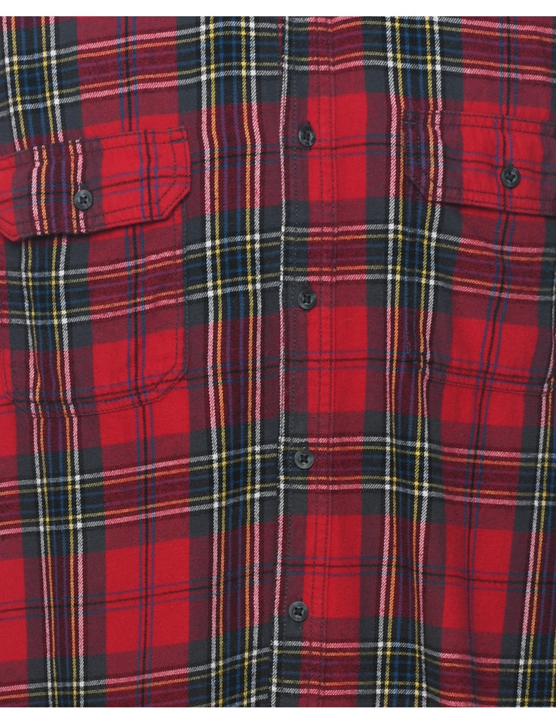 Faded Glory Checked Red Flannel Shirt - L