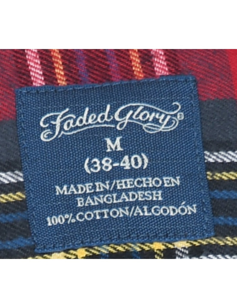 Faded Glory Checked Red Flannel Shirt - M