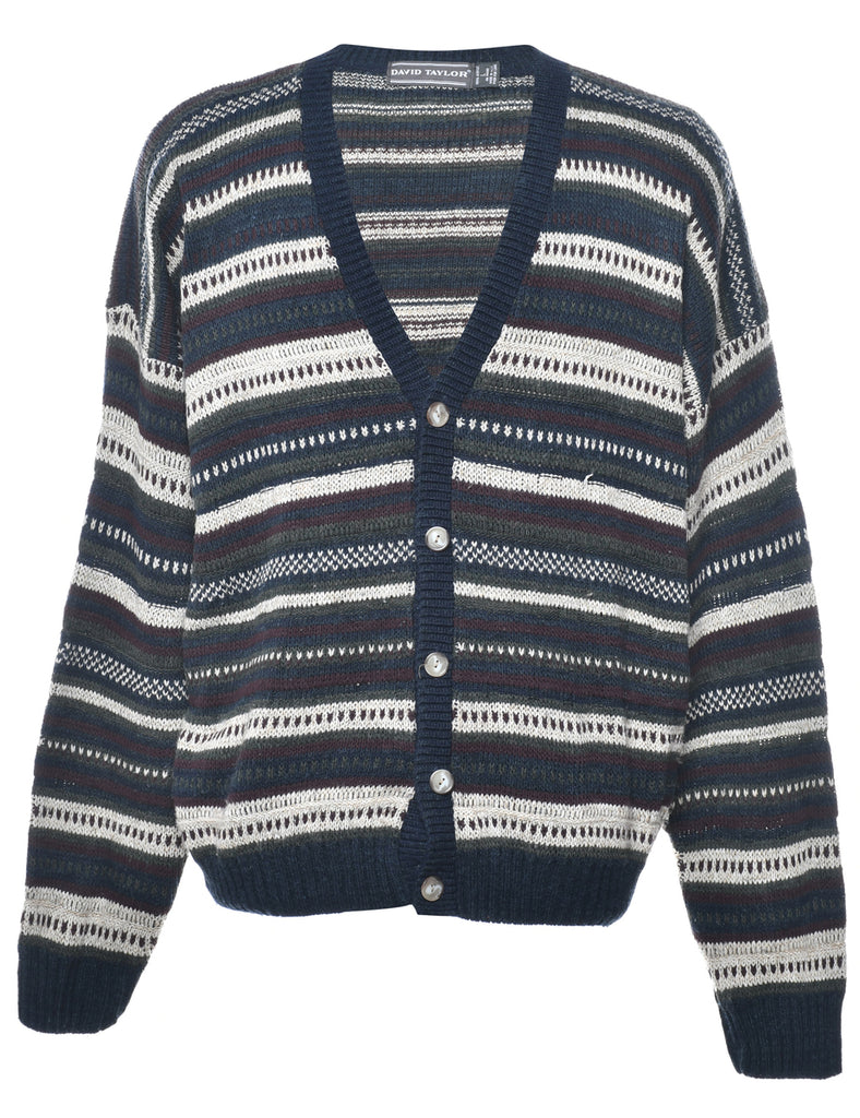Fairisle Knit Cardigan - L