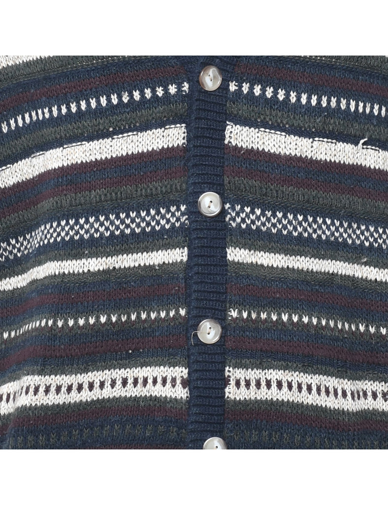Fairisle Knit Cardigan - L
