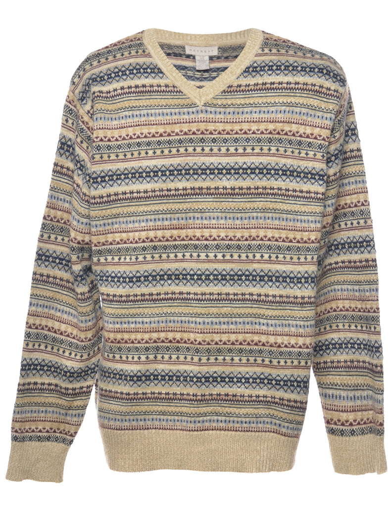 Fairisle Knit Jumper - L