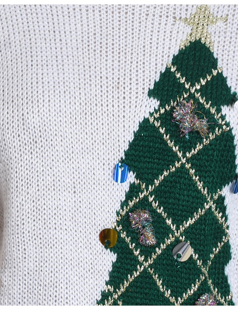 Festive Print Christmas Jumper - L