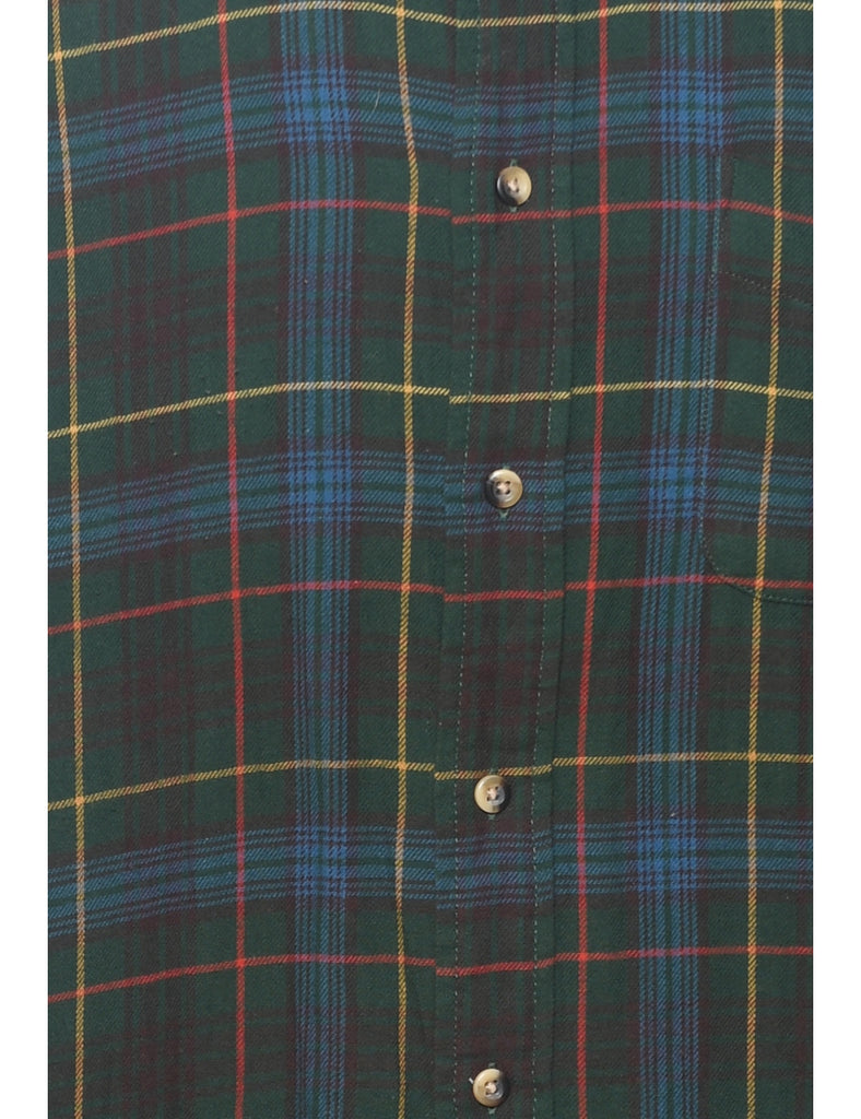 G.H. Bass Plaid Dark Green Shirt - L