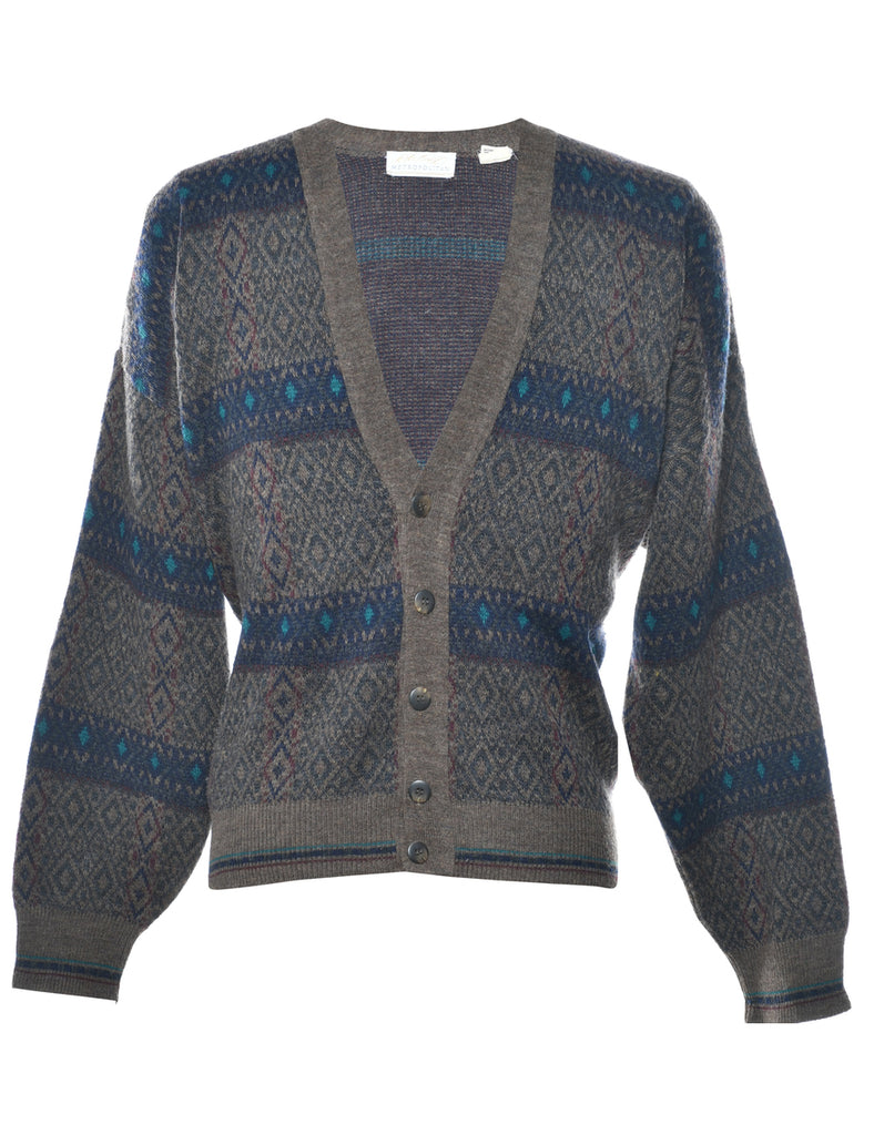 Geometric Pattern Cardigan - L