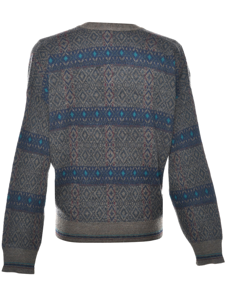 Geometric Pattern Cardigan - L