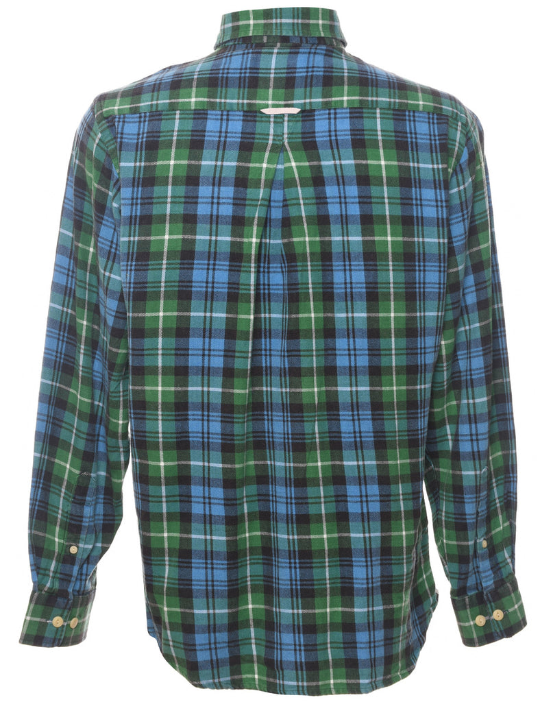Green & Blue Plaid Shirt - M
