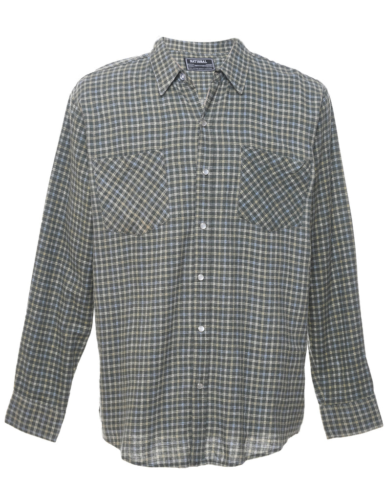 Green Checked Shirt - L