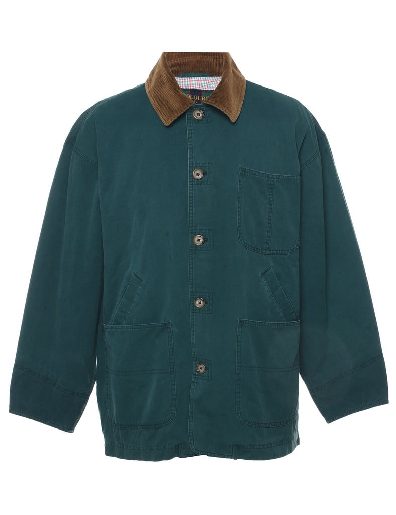 Green Corduroy Collar Jacket - M