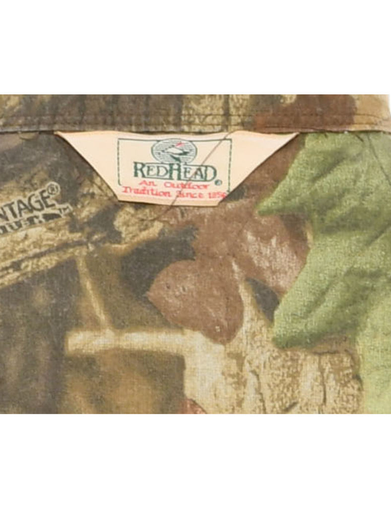 Green & Light Brown Printed Shirt - XL