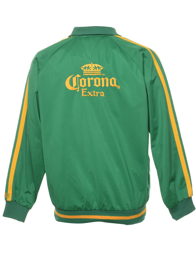 Green & Yellow Embroidered Corona Zip-Front Jacket - M
