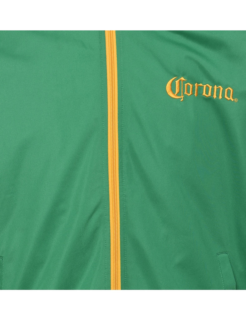 Green & Yellow Embroidered Corona Zip-Front Jacket - M