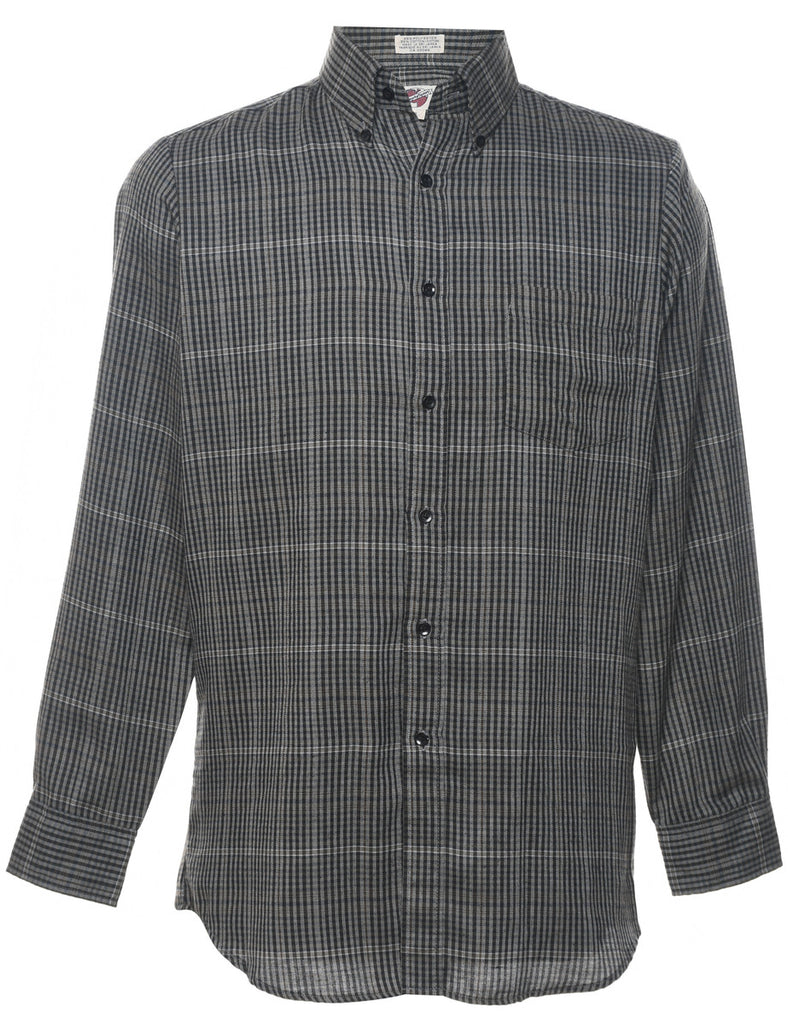 Grey & Black Classic Checked Shirt - S