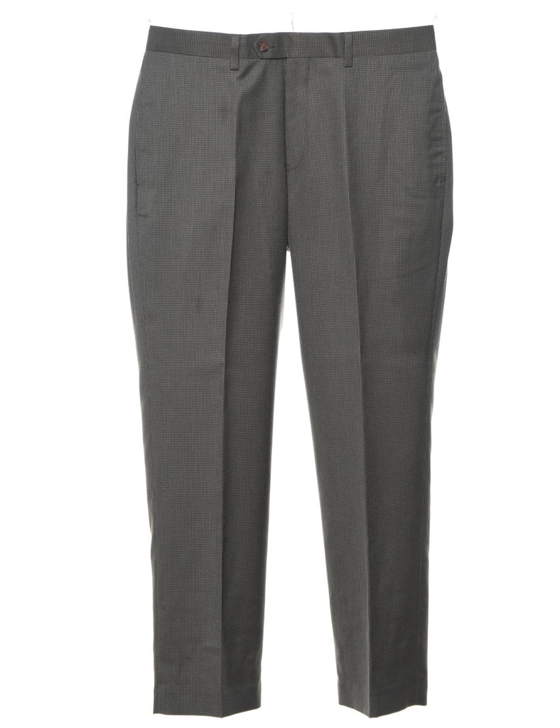 Grey & Black Houndstooth Trousers - W34 L30