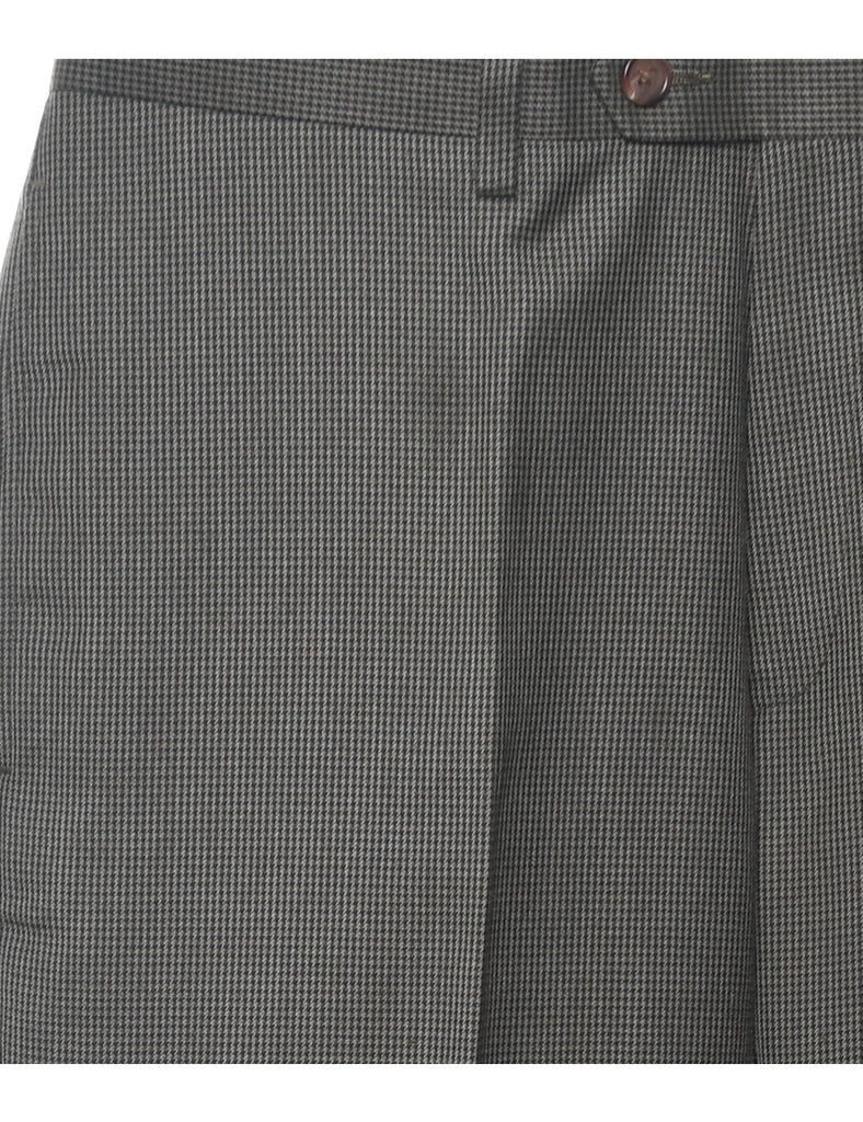 Grey & Black Houndstooth Trousers - W34 L30