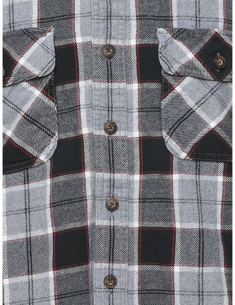Grey, Black & White Classic Checked Shirt - L
