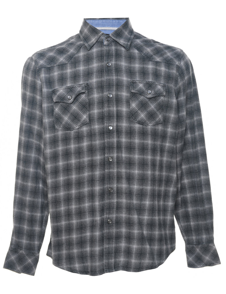 Grey Checked Shirt - M