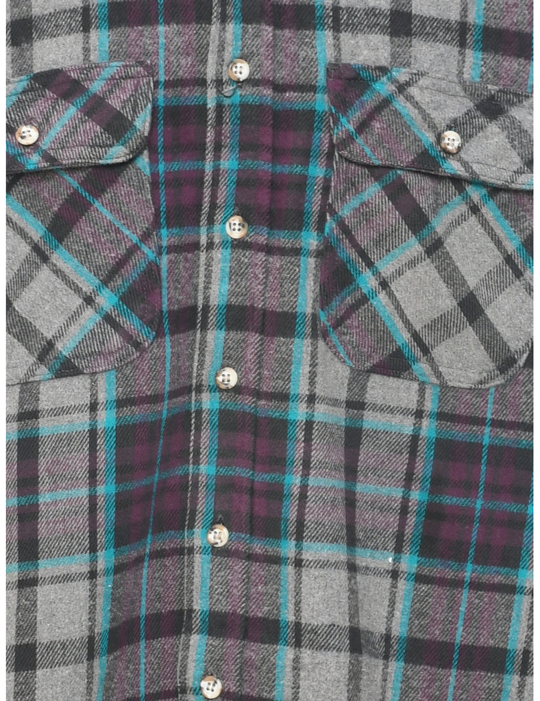 Grey Checked Shirt - M
