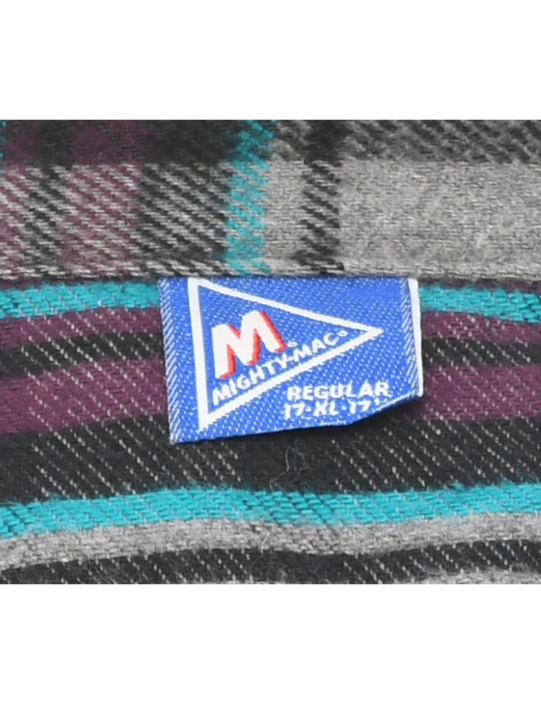 Grey Checked Shirt - M