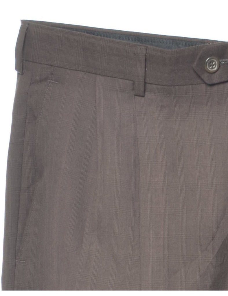 Grey Checked Trousers - W36 L32