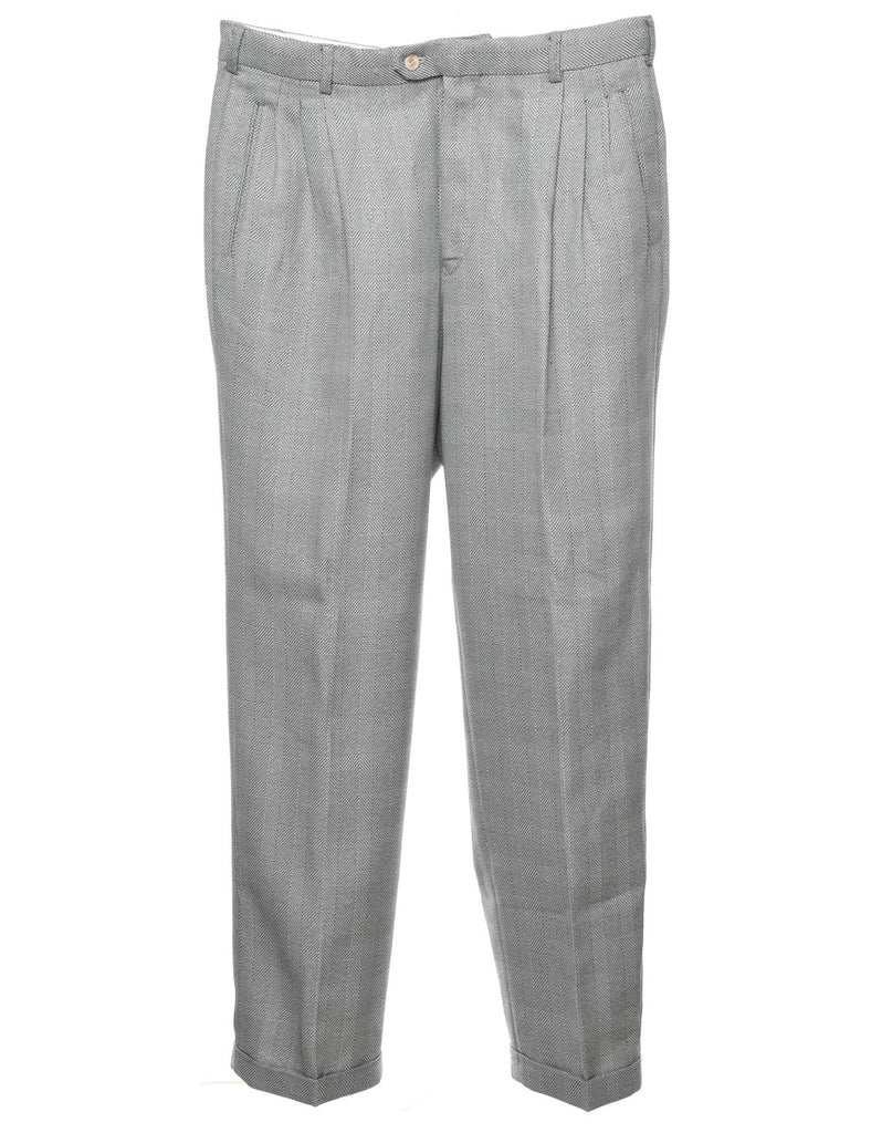 Grey Classic Checked Trousers - W33 L32