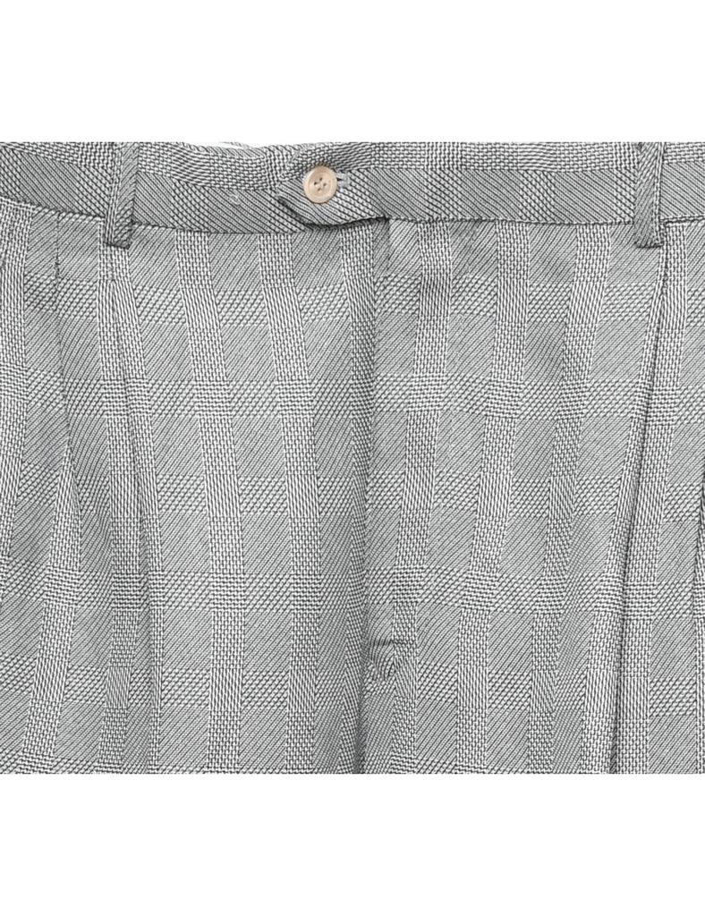 Grey Classic Checked Trousers - W33 L32