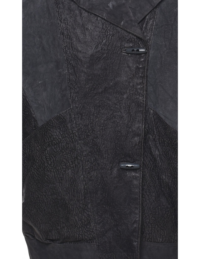 Grey Leather Jacket - L