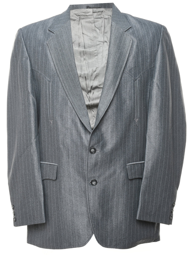 Grey Pinstriped Blazer - L