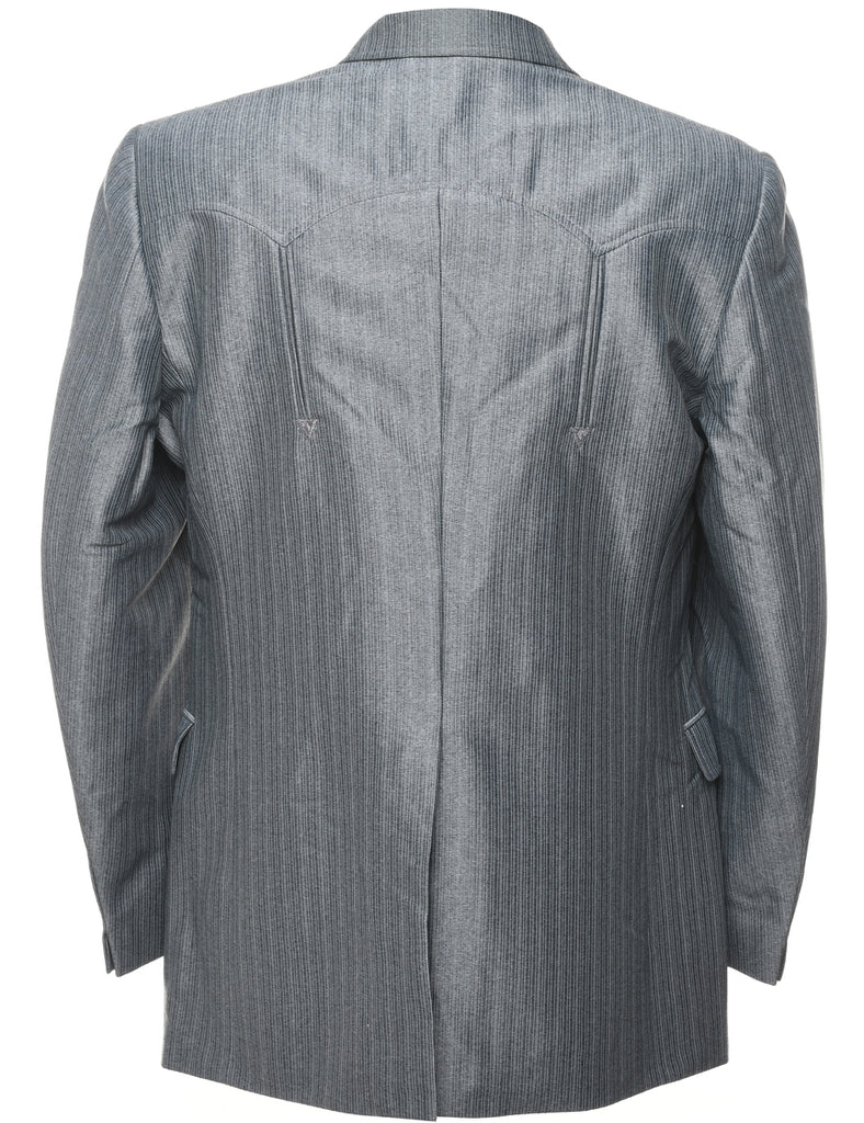 Grey Pinstriped Blazer - L