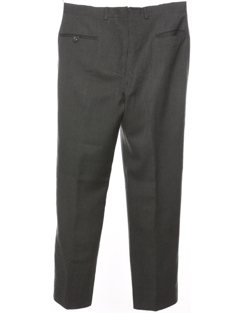 Grey Pinstriped Trousers - W34 L31