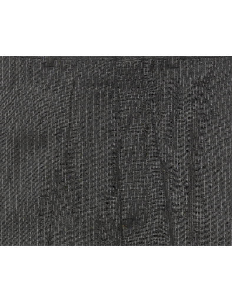 Grey Pinstriped Trousers - W34 L31