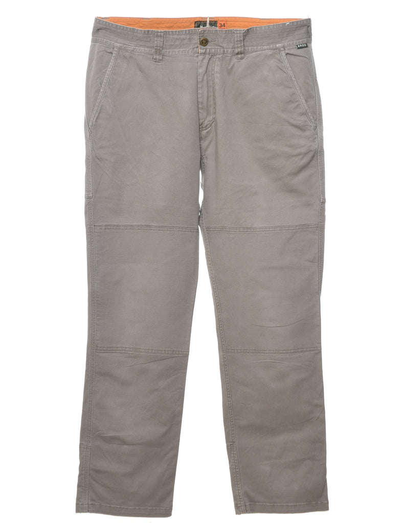 Grey Straight-Fit Trousers - W34 L32