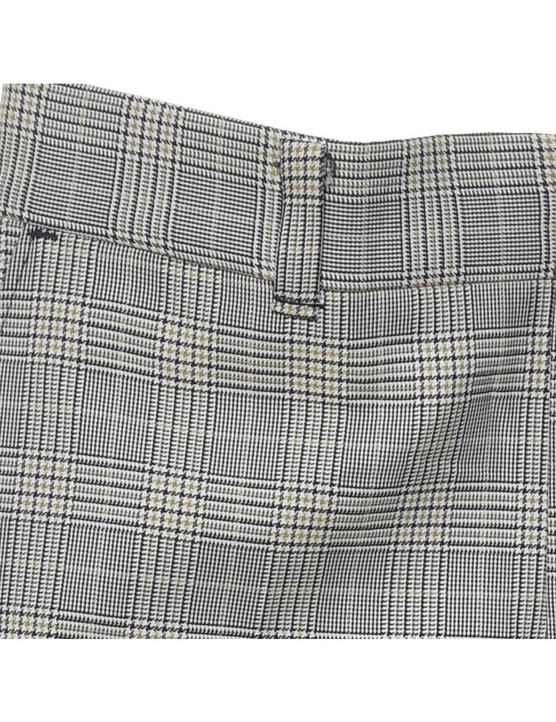 Grey & Yellow Checked Trousers - W38 L30