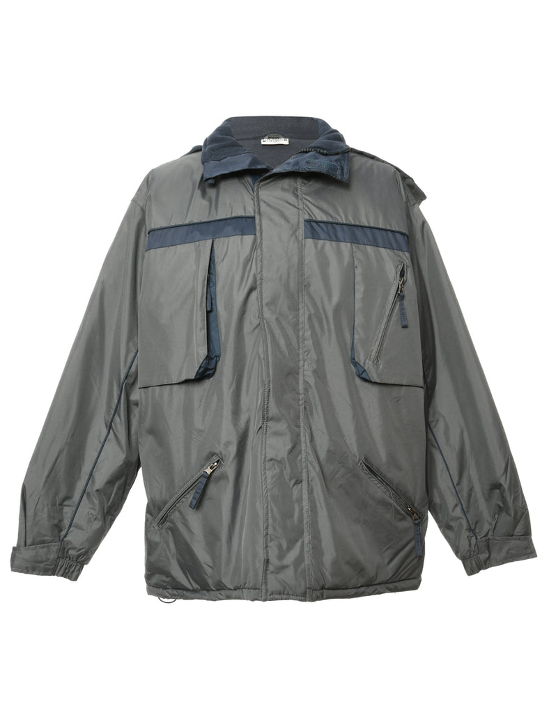 Grey Zip Front Jacket - M