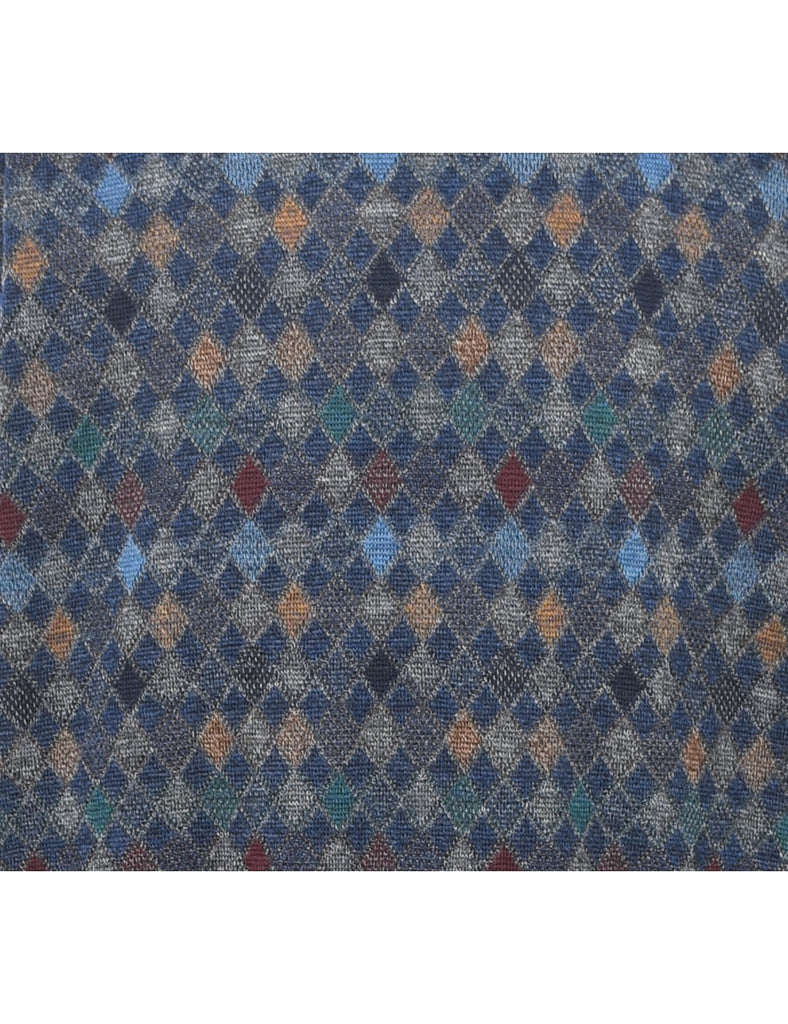 Harlequin Pattern Wool Jumper - XL