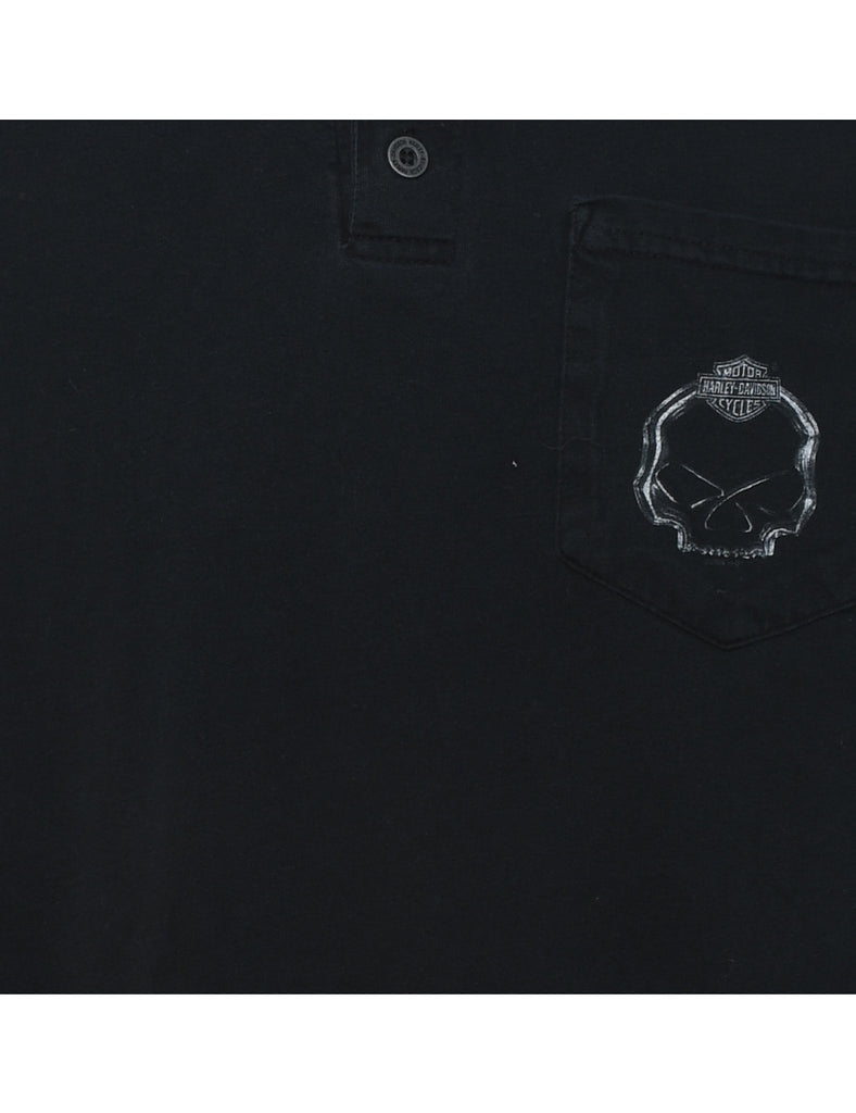 Harley Davidson Black Long-Sleeve Plain T-shirt - XL
