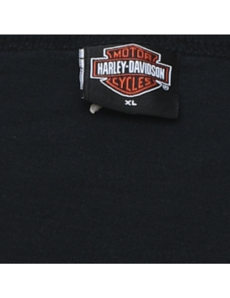 Harley Davidson Black Long-Sleeve Plain T-shirt - XL