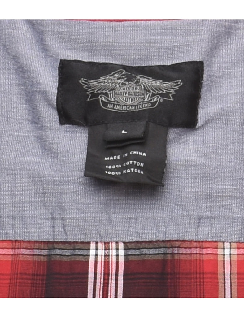 Harley Davidson Checked Western Shirt - L