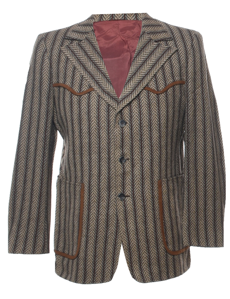 Herringbone Tweed Blazer - L