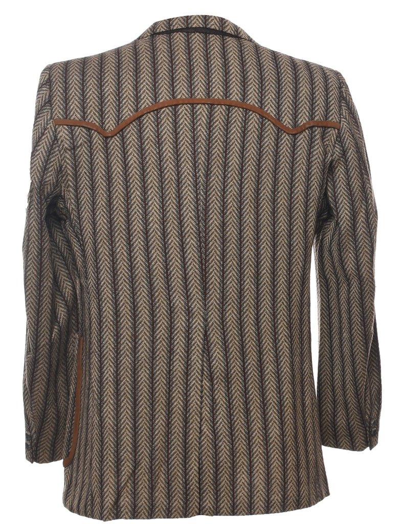 Herringbone Tweed Blazer - L