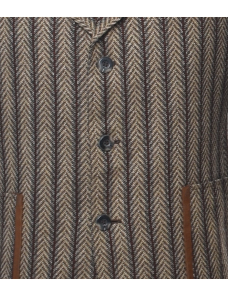 Herringbone Tweed Blazer - L